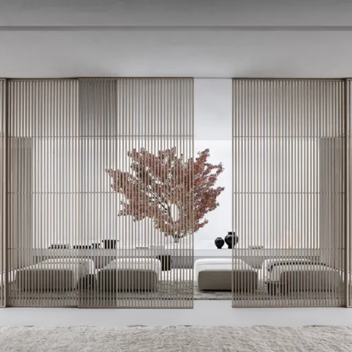 Porta per interni Sail Scorrevole con struttura rivestita in legno di Rimadesio