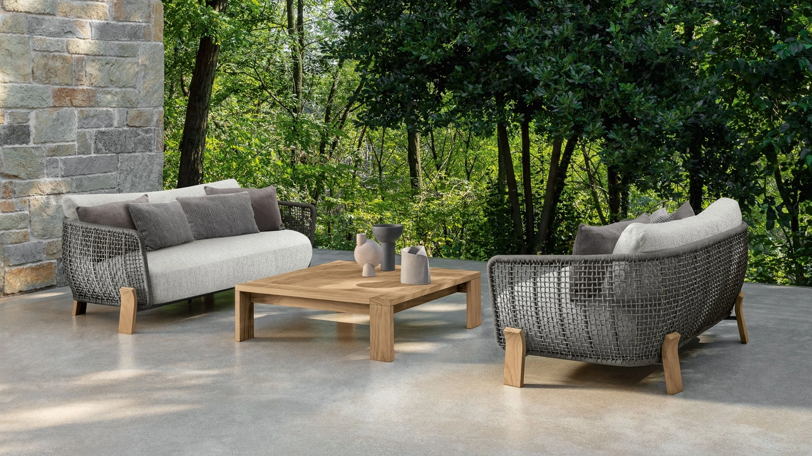 Arredo da esterno Argo Wood Love Seat di Talenti