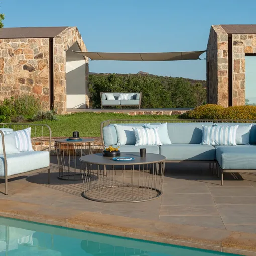 Arredo da esterno in acciaio e tessuto Cannolè di Emu