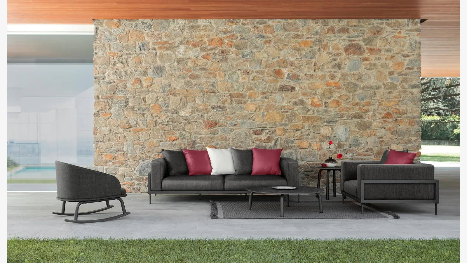 Arredo da esterno in tessuto e alluminio CleoSoft Alu di Talenti