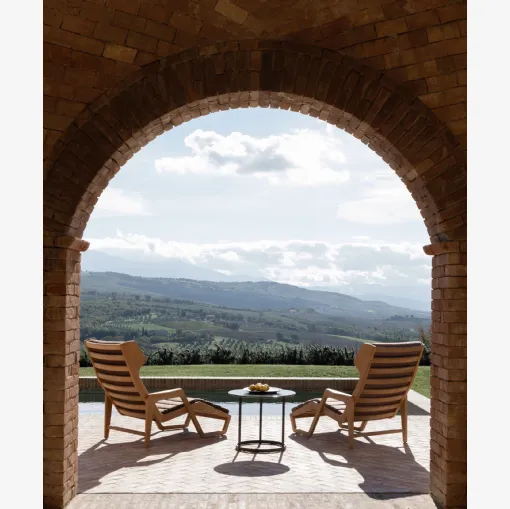 Poltroncina in legno e tessuto D-150-5 di Molteni & C