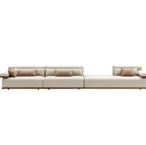 Divano Tao in tessuto e legno di iroko di Ditre Italia