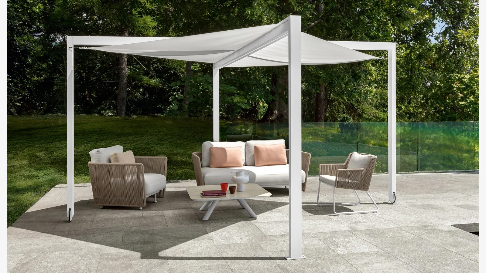 Gazebo con struttura in alluminio e copertura in tessuto MRX di Talenti