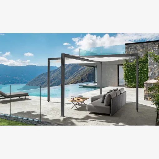 Gazebo con struttura in alluminio e copertura in tessuto MRX di Talenti