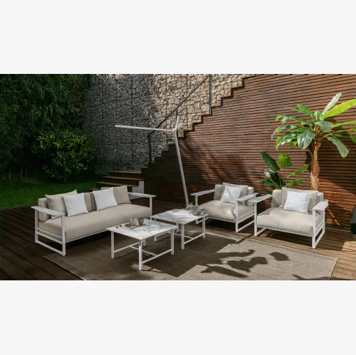 Arredo da esterno con struttura in alluminio e tessuto imbottito Riviera di Talenti