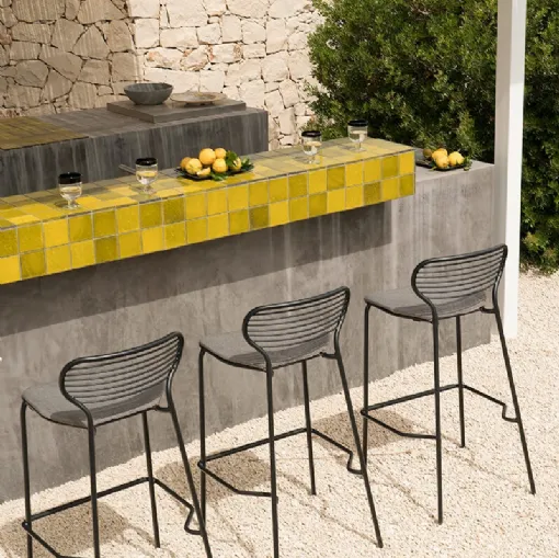 Sgabello Apero in acciaio di Emu