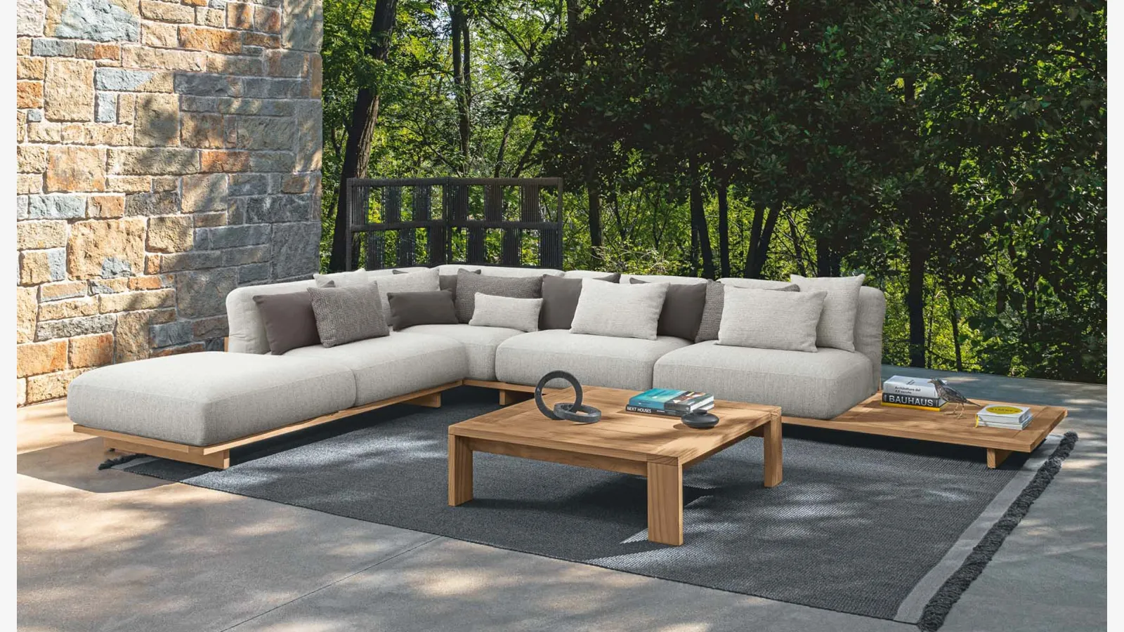 Arredo da esterno in tessuto e legno Argo Wood di Talenti