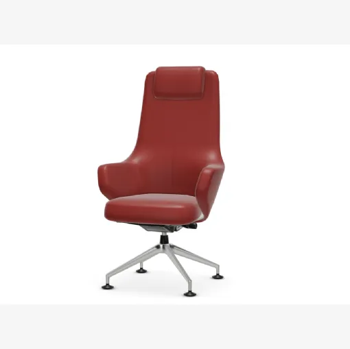 Poltrona Direzionale in pelle Grand Conference Highback di Vitra