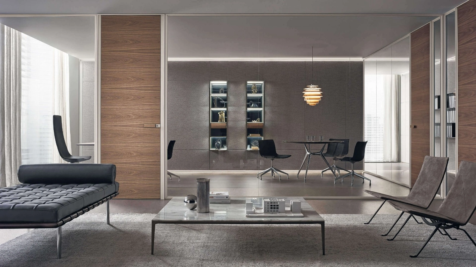 Mobile Ufficio Modulor Tessuto Nebbia di Rimadesio