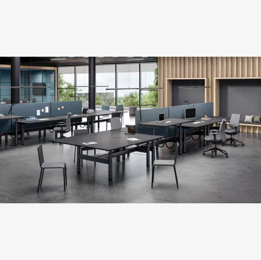 Scrivania Operativa realizzata in diverse altezze Tyde 2 Workstations di Vitra